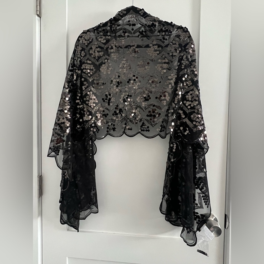 Joan Rivers Classic Collection Scarf/Wrap Accessory. OS. Black Sequins‎ Holiday - Picture 7 of 7